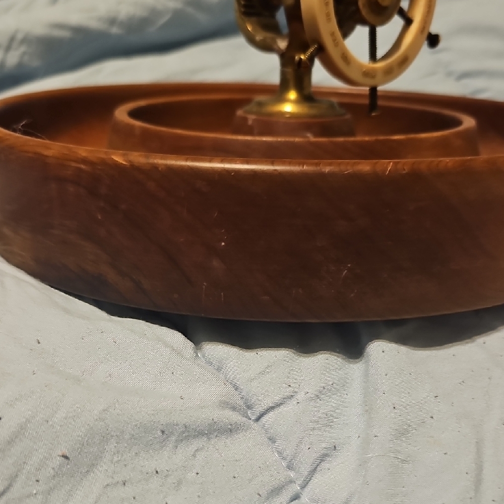 MID CENTURY MODERN 50s Wooden Nautical Steering Wheel Nut Cracker Home Decor - Picture 9 of 12